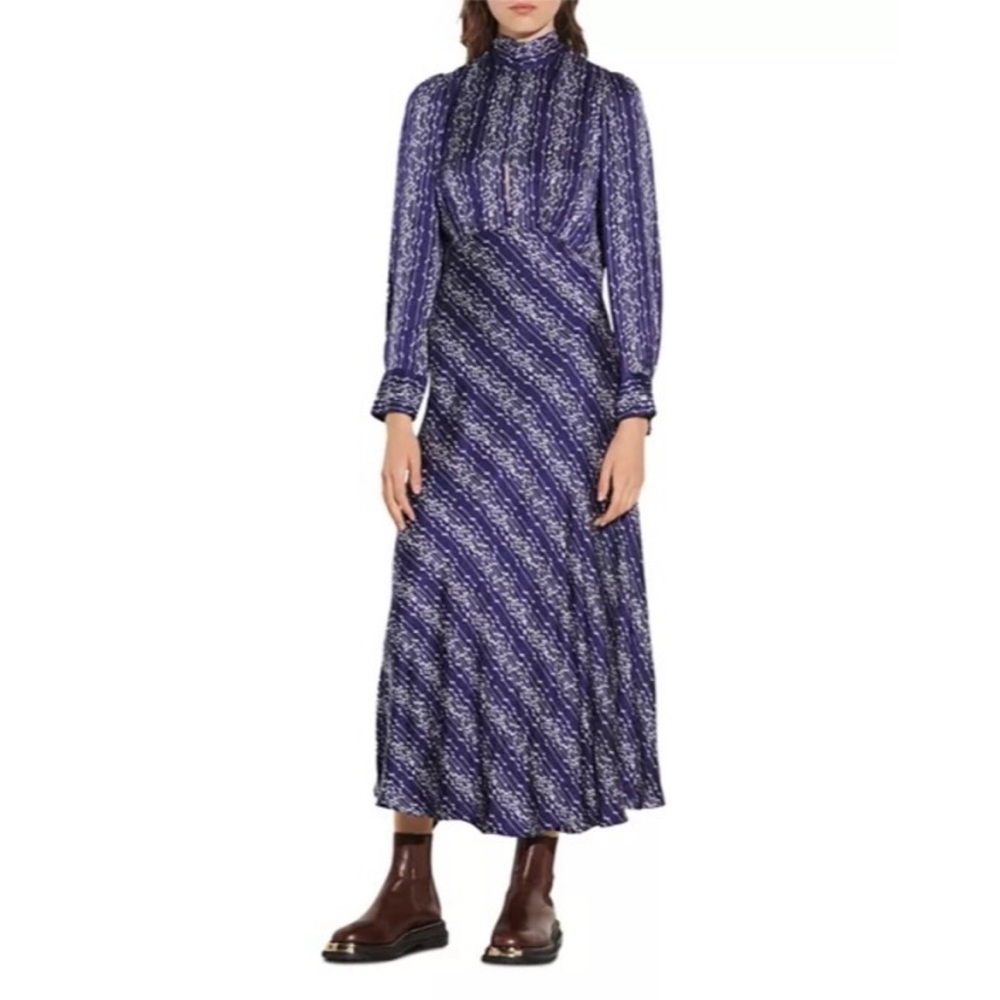 Sandro Angie Long Printed Dress